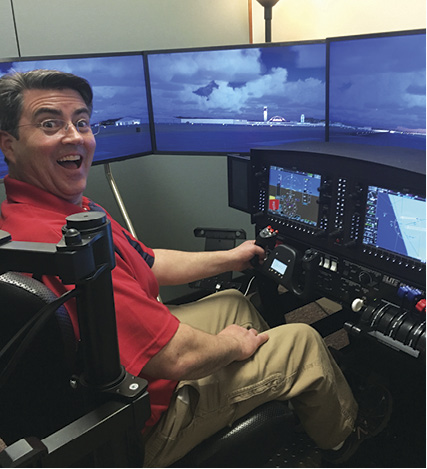 Scott Nagro at flight simulator