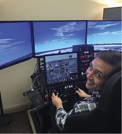 Scott Sardina at flight simulator