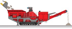 A typical mobile crushing plant.